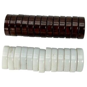 Magnetic Travel Backgammon Checkers Brown White 7 x 4 mm *Incomplete Set* PARTS